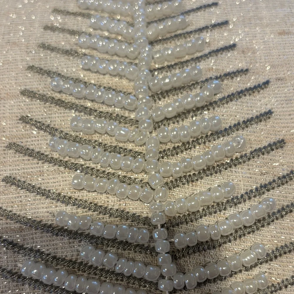 Celerie Elegant‎ Silver and pearls Embroidered Pillow